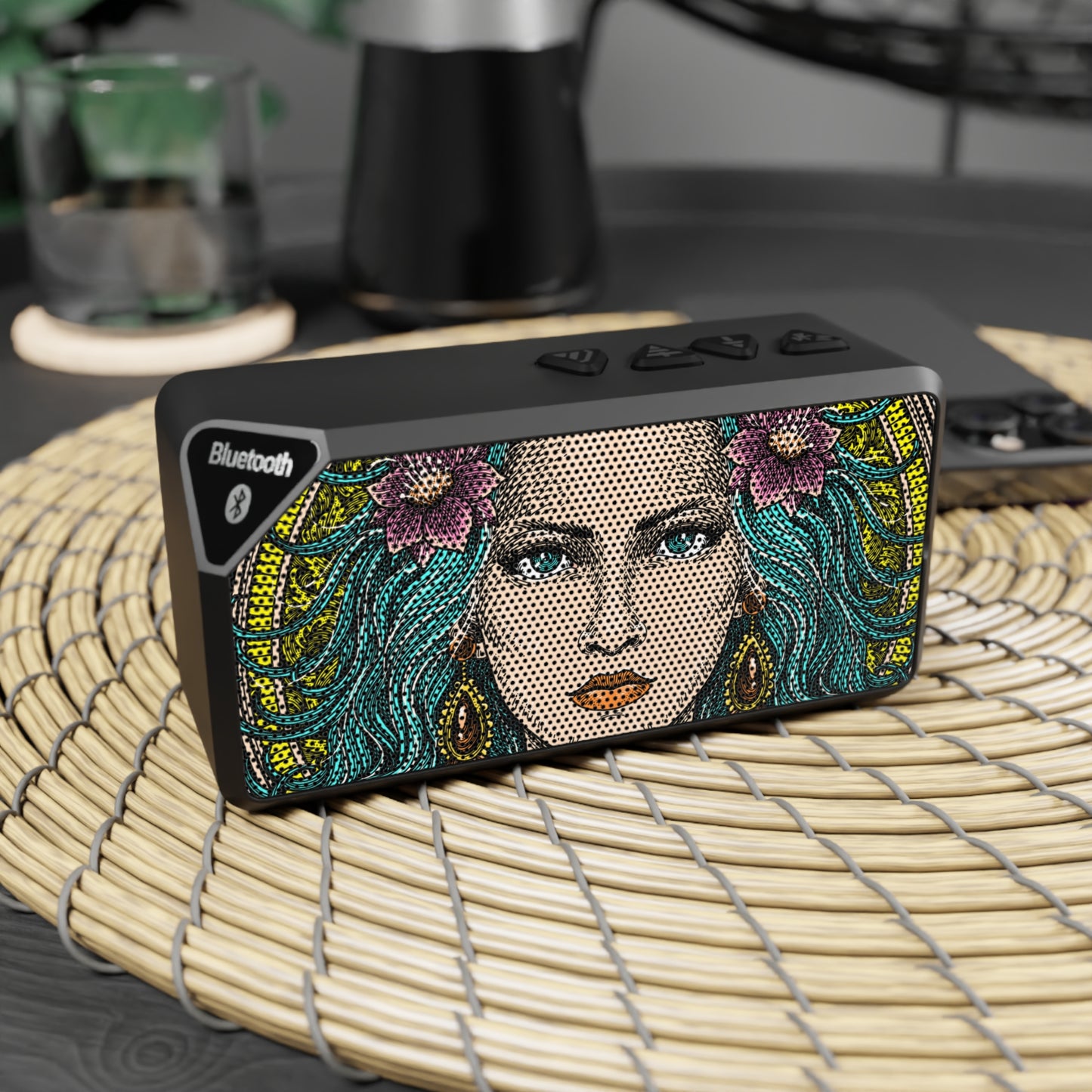 Bluetooth Speaker — Floral Goddess Portrait Design