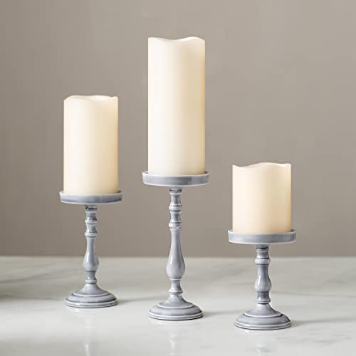 Grey Candle Holder Candle Stand, Set of 3 Candle Holders