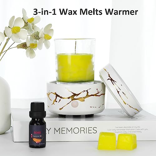 Electric Candle Wax Melt Warmer - Ceramic Oil Burner 3-in-1 Candle Wax Cube