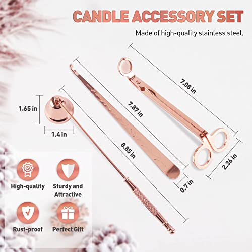 Candle Wick Trimmer Set - Wick Trimmer, Candle Snuffer, Wick Dipper, 3 in 1 Candle Care Kit