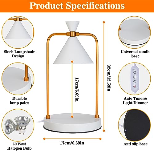 Candle Warmer Lamp with Timer, Dimmable Candle Lamp